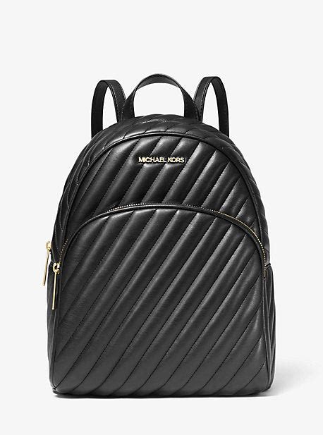 michael kors abbey pearl grey|Abbey Medium Quilted Leather Backpack .